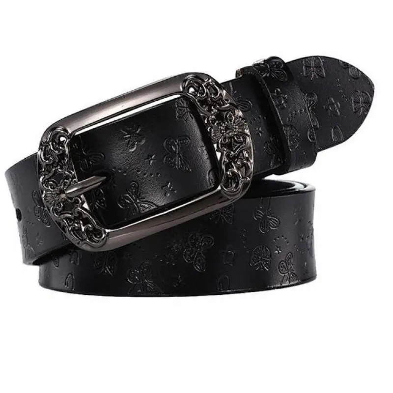 

Pure cowhide retro pin buckle Women's belt Simple and versatile leather casual fashion belt